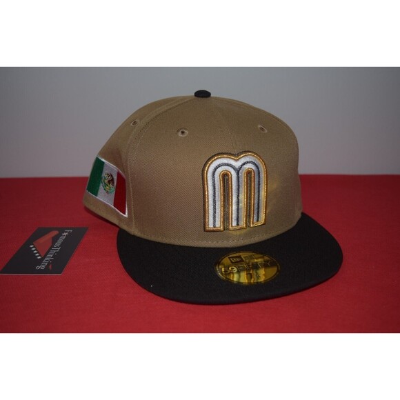 New Era Mexico WBC Baseball Hat Gold Mocha 59Fifty RARE STYLE NPB LMB MLB LMP - Picture 6 of 9